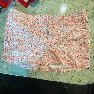 GAP High Waist Orange and White Shorts